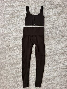 SET Active Brown Seamless High-Rise Legging & Tank Set